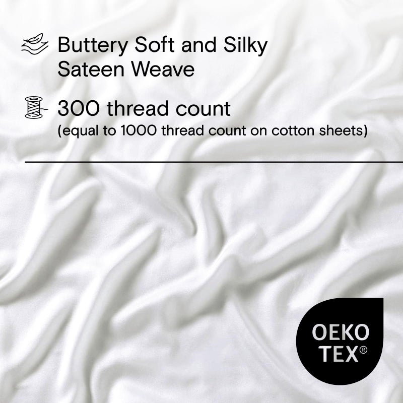 Sijo AiryWeight Tencel Sheet Set, 100% Lyocell Derived from Eucalyptus, Buttery Soft, Architectural Digest Best Cooling Sheets Winner - 3pc - 2 Pillowcases 1 Fitted (Snow, Cal King) - Image 3